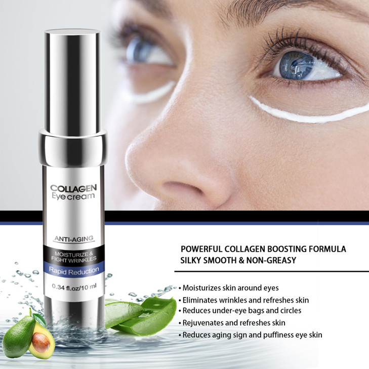 Eye Cream Collagen Eye StickUnder Eye Cream Anti Aging Moisturizing Eye Balm Reduces Wrinkles Fine Lines Dark Circles Pu