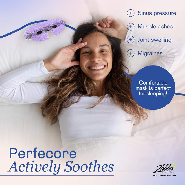 Perfecore Cooling Gel Eye Mask Cold Compress for Puffy Eyes Dark Circles Headaches Purple