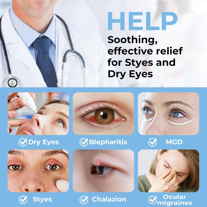 Aroma Season Heated Eye Mask for Dry Eyes Warm Eye Compress with Flaxseed for MGD Dry Eye Syndrome Chalazion Blepharitis