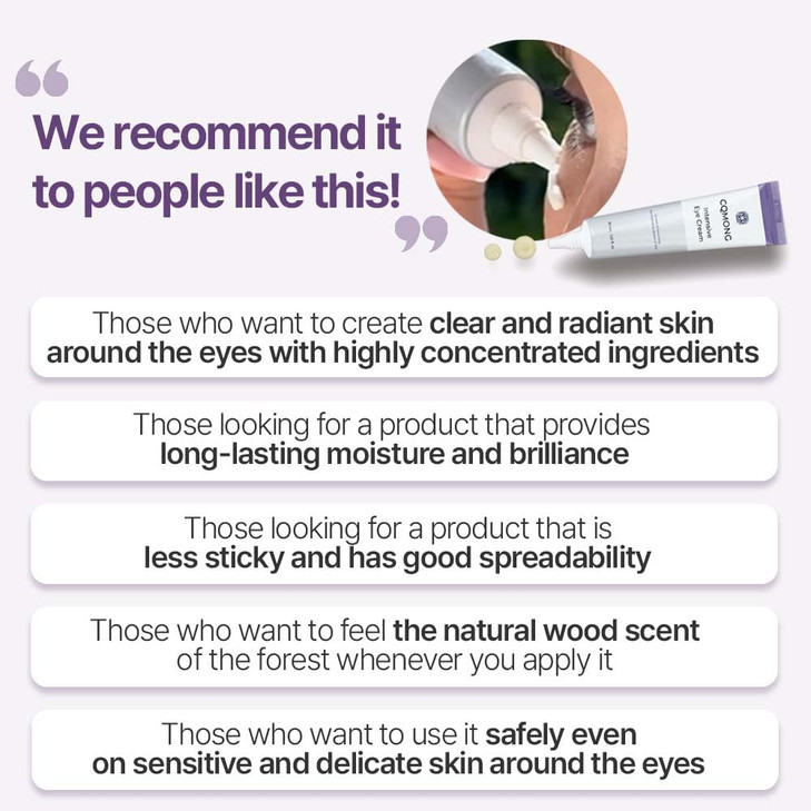CQMONG Intensive Eye Cream 101 fl oz for dark circles puffiness wrinkles fine lines bags under eyes dark spots l Natural