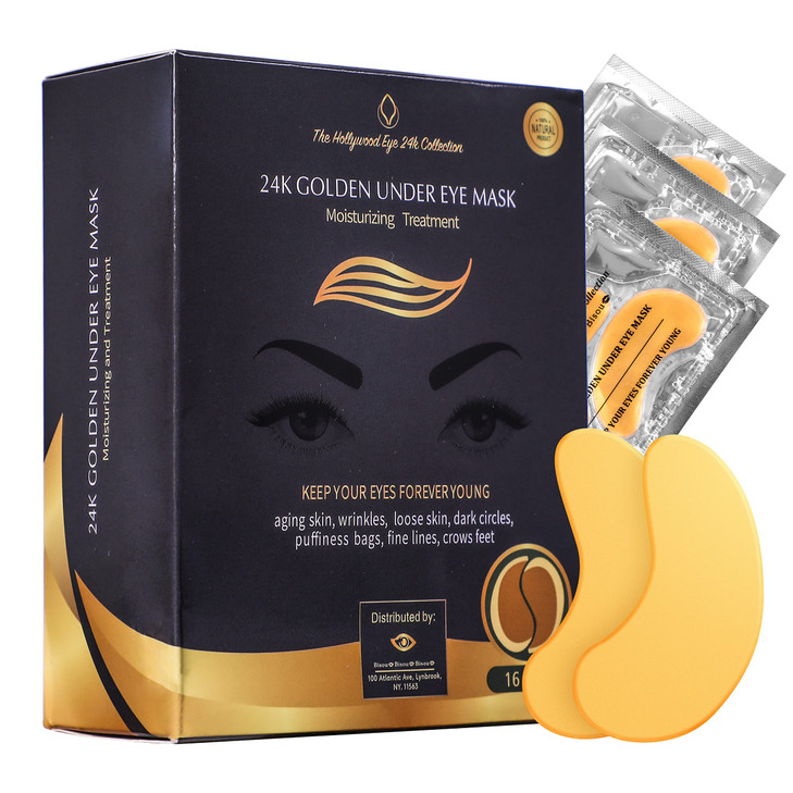 24K Gold Under Eye Patches Eye MaskEye Patches for Puffy Eyes and Dark Circles Eye Masks Skincare 16 Pair Pack of 1