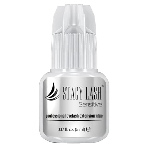 STACY LASH Sensitive Eyelash Extension Glue 017floz5ml 56 Sec Drying timeRetention 45 WeeksBlack AdhesiveProfessional Su