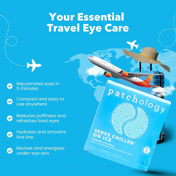 Patchology Iced Cooling Under Eye Mask Patches with Peptides Cloudberry Oil Bakuchiol Firming Soothing Eye Gels to Reduc
