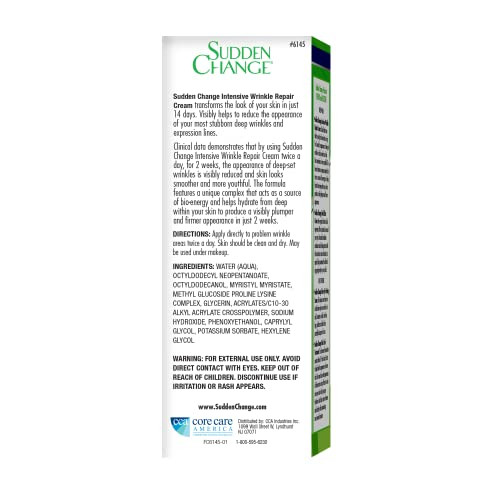 Sudden Change Intensive Wrinkle Repair Anti Aging Facial Cream for Dry Sensitive Mature Skin 05oz Pack of 1