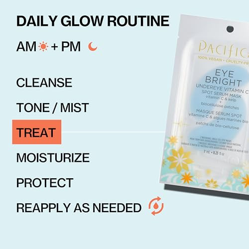 Pacifica Undereye Spot Serum Mask Bright Eye Vitamin C Mask for Dark Circles Hydration Brightening Under Eye Treatment V