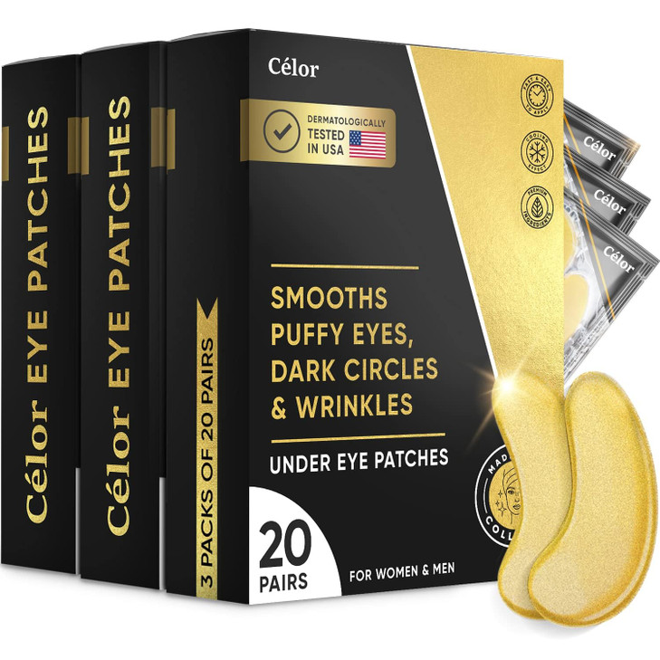 Celor Under Eye Patches for Puffy Eyes and Dark Circles Eye Masks with Amino Acids Collagen Eye Care for Wrinkles Birthd