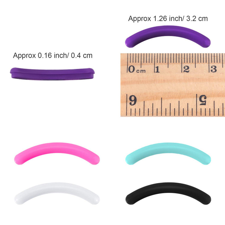 Zhehao 30 Pcs Eyelash Curler Colorful Refill Pads Silicone Rubber Replacement Refills Pads Compatible with Universal Las