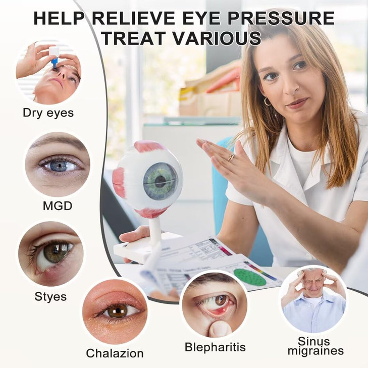 KOVNLO Heated Eye Mask Washable USB Electric Moist Heat Warm Compress for Eyes Eye mask with Flaxseed for Dry Eyes Bleph