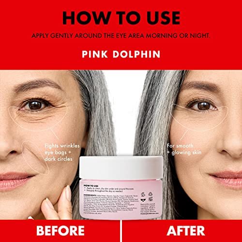 Pink Dolphin Caffeine Eye Cream AntiAging Eye Treatment for Dark Circles Puffiness Fine Lines Hydrating Formula with Caf