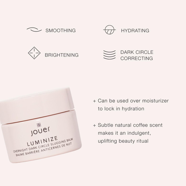 Jouer Luminize Overnight Dark Circle Slugging Balm Fragrance Free Caffeine Eye Cream Overnight Eye Treatment Brightening