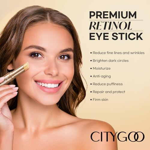 CITYGOO Retinol Eye Stick With Collagen Hyaluronic Acid For Dark Circle Under Eye Cream Anti Aging For Puffiness and Bag