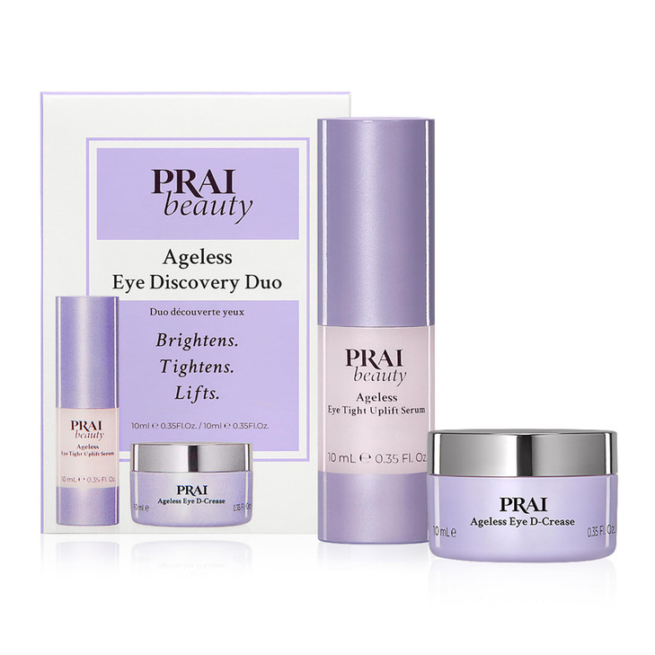 PRAI Beauty Ageless Hydrating amd AmtiAging Ageless Eye DCrease and Ageless Eye Tight Uplift Serum