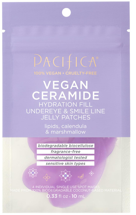 Pacifica Undereye Mask Vegan Ceramide Hydrating Jelly Eye Patches Under Eye Smile Line Masks for Fine Lines Puffiness Ba