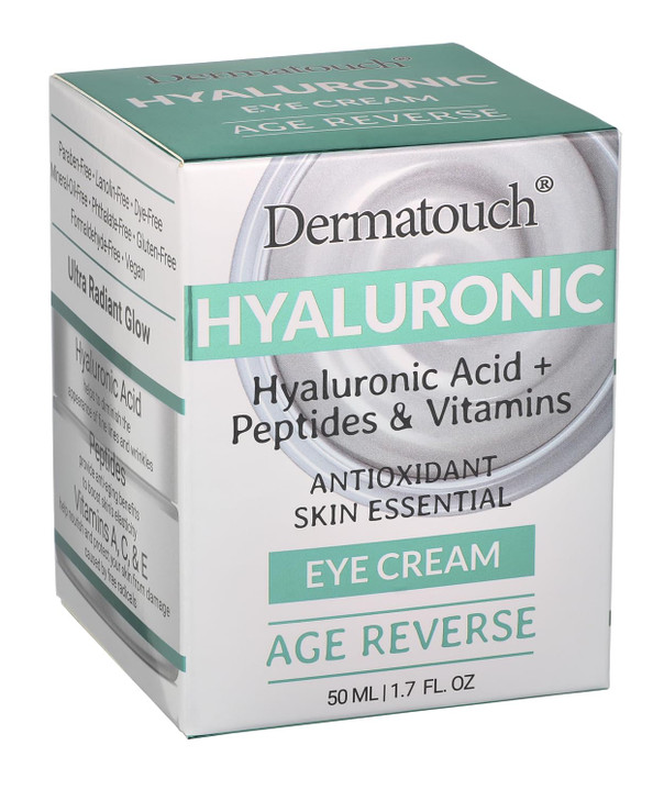 DERMATOUCH Hyaluronic Acid Eye Cream With Vitamin C A E Peptides and Apricot Daily Under Eye Moisturizer With Vitamins a