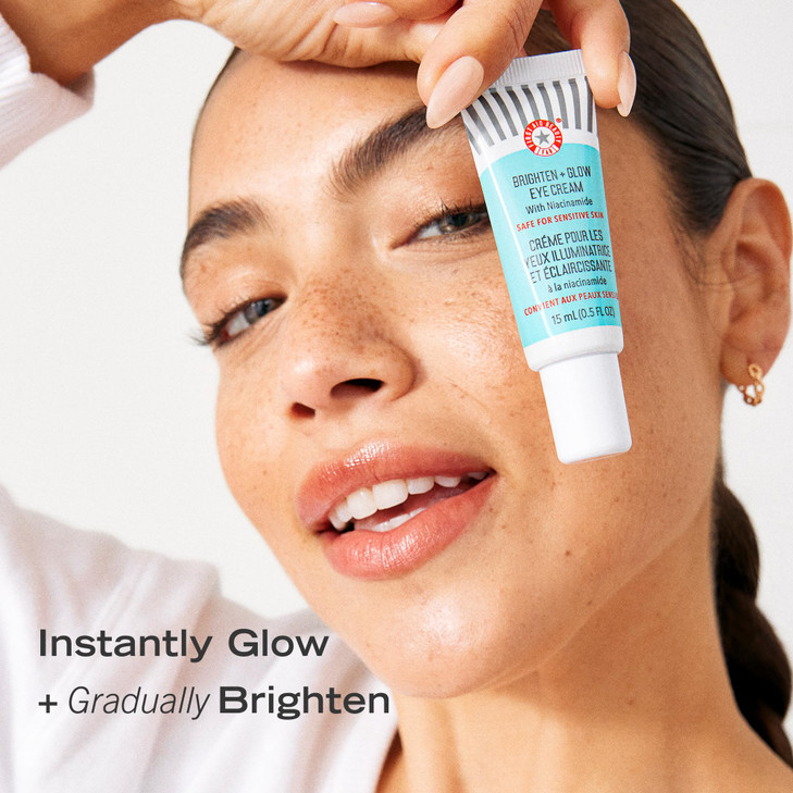 First Aid Beauty Brighten Glow Eye Cream with Niacinamide Gives Skin an Instant Glow and Hydrates to Gradually Brighten