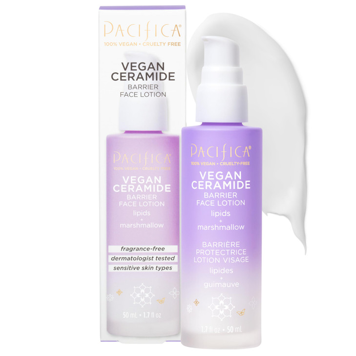 Pacifica Face Moisturizer Vegan Ceramide Barrier Repair Face Lotion Hydrating For Dry Skin Dermatologist Tested Safe for