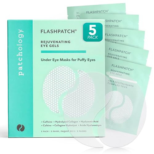 Patchology Under Eye Gel Patches Natural Eye Masks for Puffy Eyes Dark Circles Eye Bags Soothing Skincare Treatment for