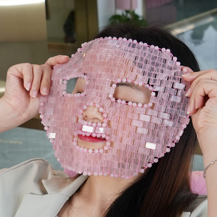 ideayard Rose Quartz Mask100 All Natural Jade Face MaskDiminish PuffinessSoothe Eye FatigueDark Circles Face Caring
