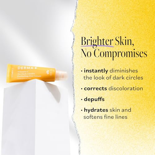 Derma E Vitamin C No Dark Circles Perfecting Eye Cream 05 Oz Color Correcting Vitamin C Eye Cream with Turmeric and Caff