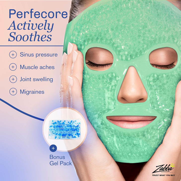 Perfecore Eye Mask Get Rid of Puffy Eyes Migraine Relief Sleeping Travel Therapeutic Hot Cold Compress Pack with Cover G