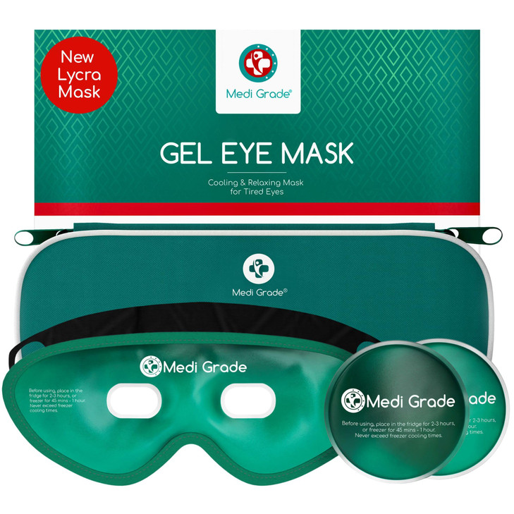 Medi Grade Cooling Gel Eye Mask for Puffy Eyes Reusable Gel Eye Mask and Cooling Eye Pads with ThermoBag for Dark Circle