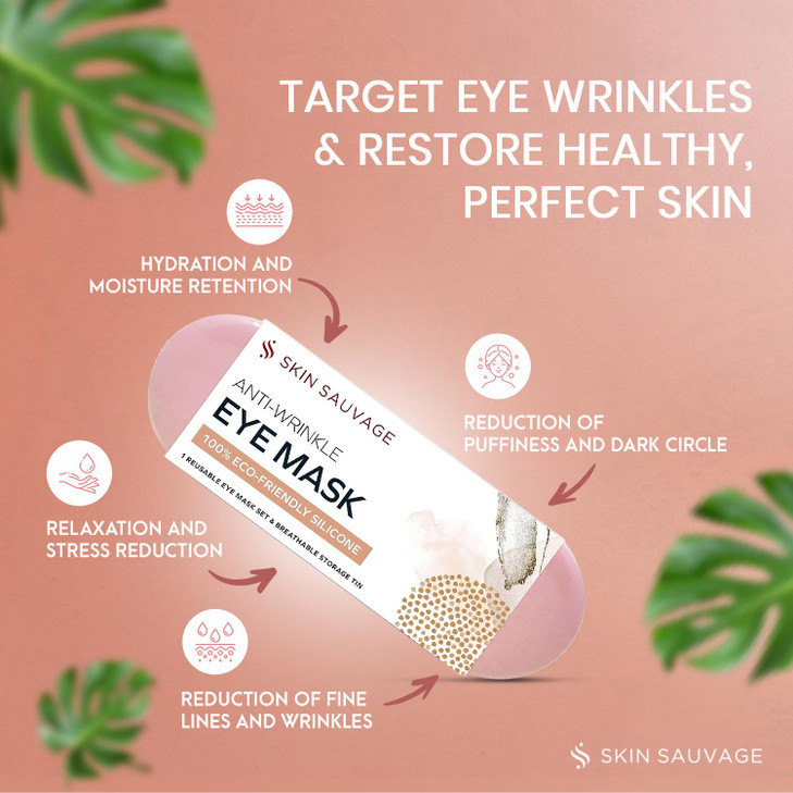 Reusable AntiWrinkle Silicone Eye Mask Set Enhances Absorption for Makeup Prep Locks in Night Cream to Boost Hydration S