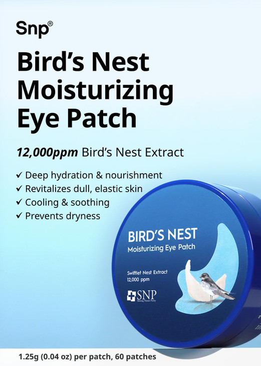 Snp 12000ppm Birds Nest Hyaluronic Acid Eye Patch Hydrating and Cooling for All Skin Types Maximum Hydration Eye Patches