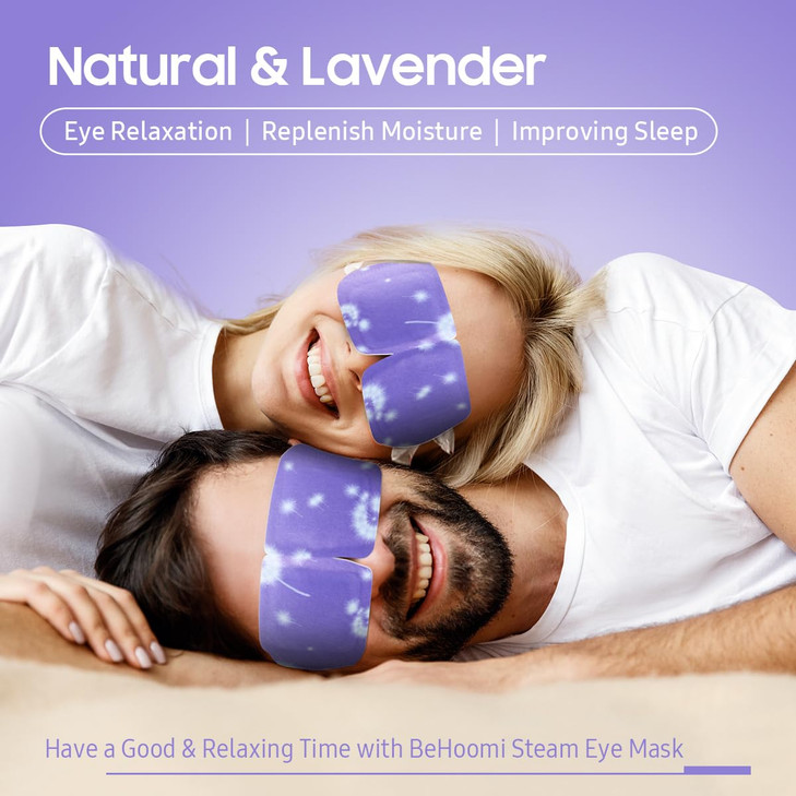 BeHoomi Steam Eye Mask 10 Packs Heated Eye Mask Self Heating Disposable SPA Warm Compress for Eyes Sleep Mask Travel Ess
