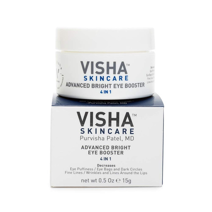 Visha Skincare Advanced Bright Eye Booster Under Eye Cream for Dark Circles and Puffiness Anti Wrinkle Eye Cream 05oz