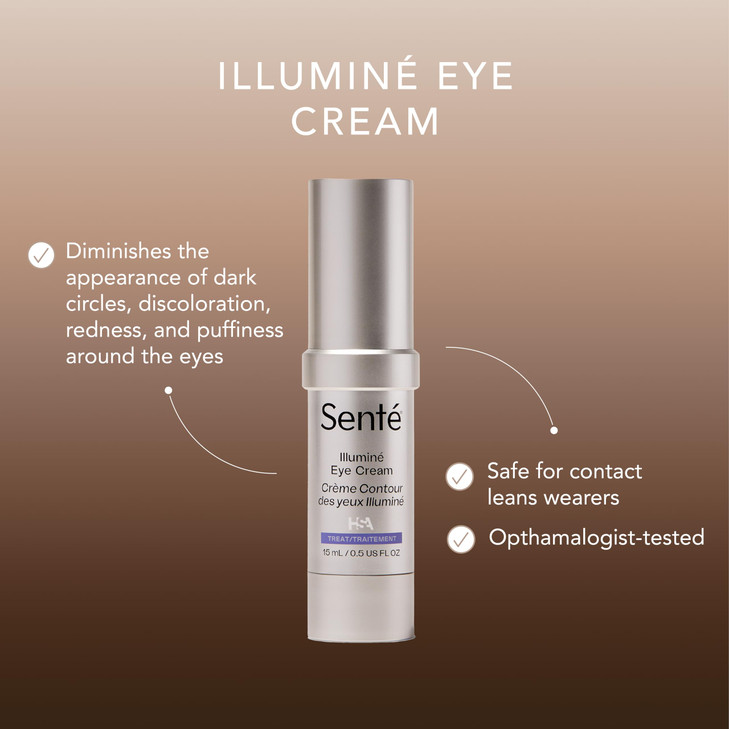 Sent Illumin Eye Cream Diminish Dark Circles Discoloration Redness and Puffiness Around The Eyes with Patented HSA Niaci