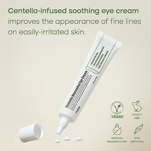 PURITO Centella Unscented Eye Cream Korean Centella for Sensitive Skin Soothing Facial Eye Cream for face Dark Circles A