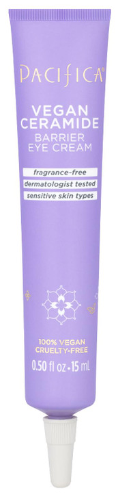 Pacifica Vegan Ceramide Barrier Eye Cream Hydrating Under Eye Moisturizer for Dry Sensitive Skin FragranceFree Treatment