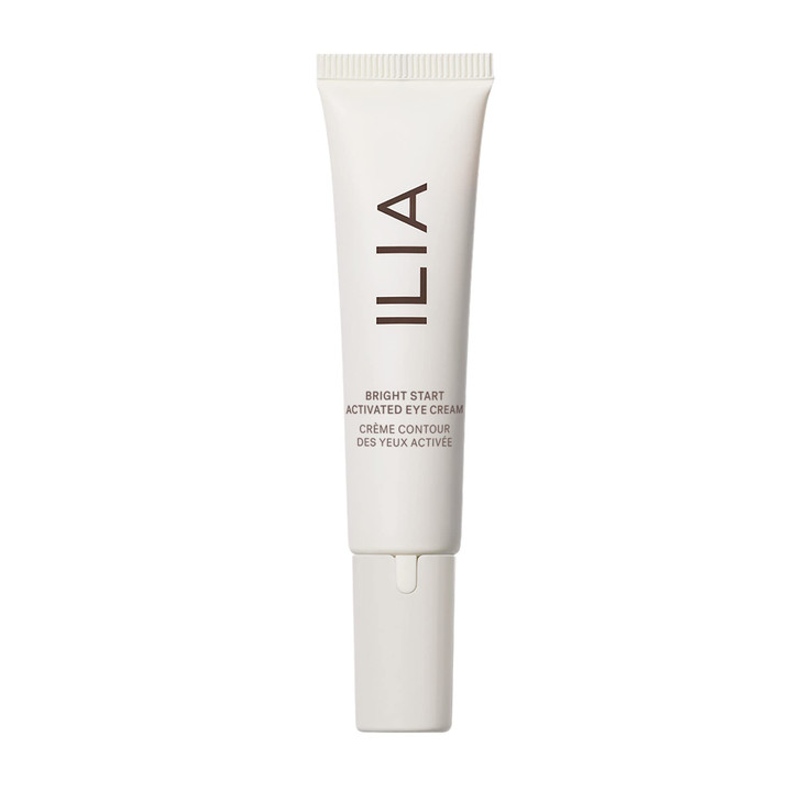 ILIA PlantBased Bright Start Activated Eye Cream with Massage Tool Tip Weightless Cooling Help Reduce Puffiness Fine Lin