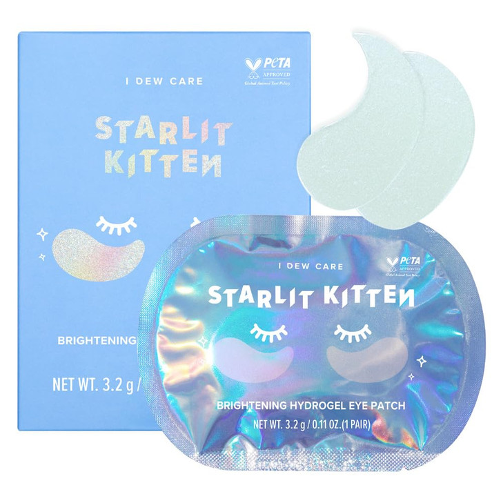 I DEW CARE Hydrogel Eye Patch Starlit Kitten Korean Under Eye Patches for dark circles and puffy eyes Smooths Puffy Eyes