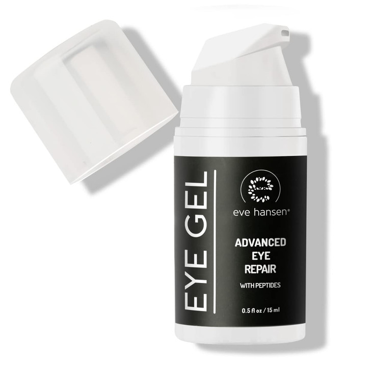 Eve Hansen AntiAging Eye Gel with Peptides UnderEye Cream With Plant Stem Cells Hyaluronic Acid Vitamin E CrueltyFree Ve