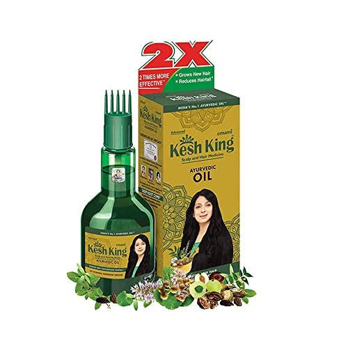 KESH KING Ayurvedic Hair Oil | Herbal Oil with Bhringraj & Amla | Enhance Hair Growth | Reduce Hairfall | Nourishes Scalp | Provides Long & Thick Hai online at globaldelivered