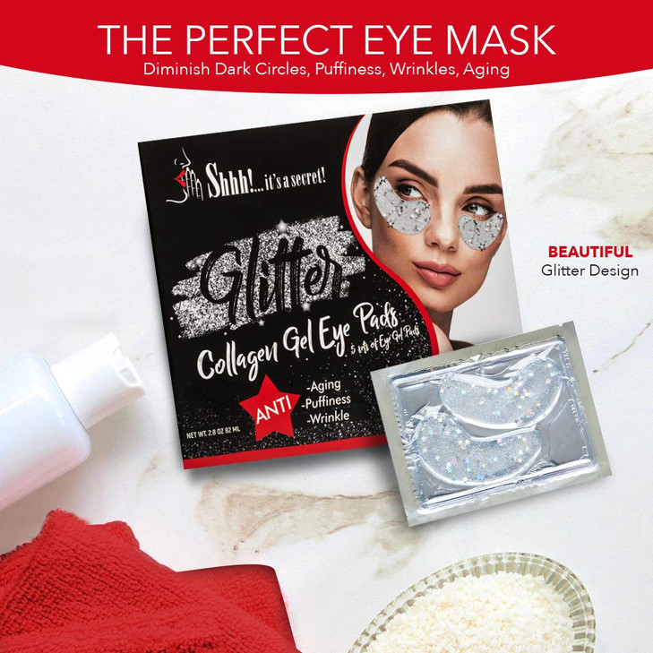 Collagen Under Eye Mask Moisturizer Eye Mask For Wrinkles Puffiness Dark Circles AntiAging Glitter Enhanced Best Kept Ey