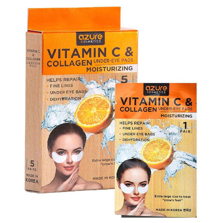 Azure Cosmetics AntiAging Under Eye Mask 5 Pairs Reduces Fine Lines Wrinkles Dark Circles Puffiness Skin Care Made in Ko