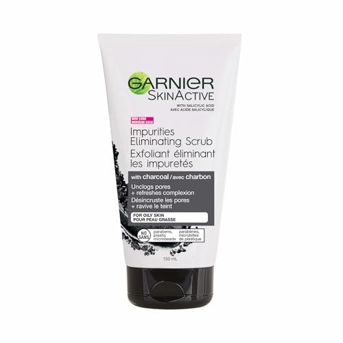 Garnier SkinActive Charcoal Blackhead Eliminating Scrub, 5 Fl Oz (150mL), 1 Count (Packaging Mary Vary) online at globaldelivered
