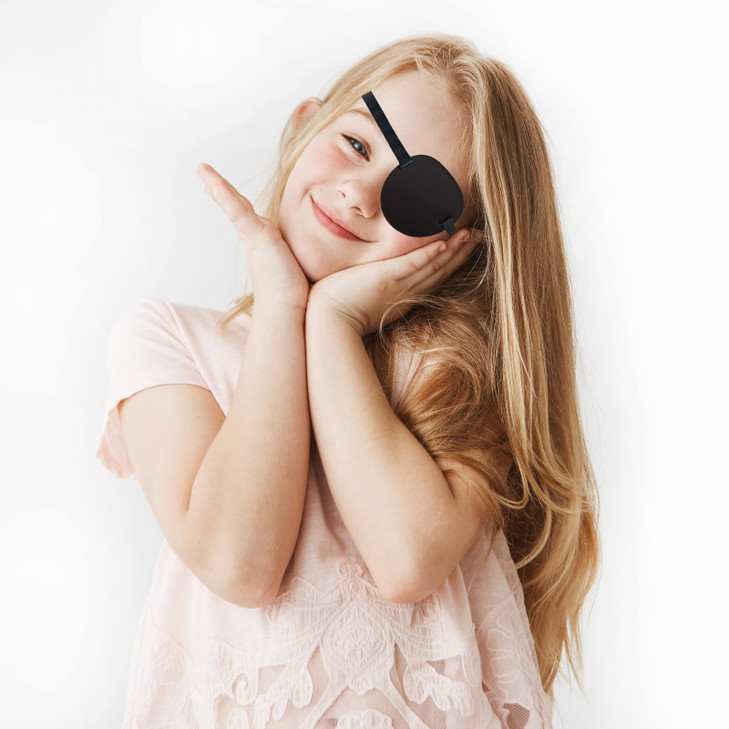 Vandorla Pirate Eye Patches 2 Pack Adjustable Amblyopia Lazy Eye Patches for Adults and Children Black