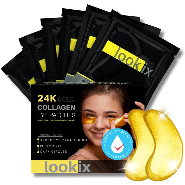 Revitalize Your Skin with 24K Gold Eye Mask Reduce Puffy Eyes Dark Circles Wrinkles and Fine Lines 15 Pairs of Refreshin