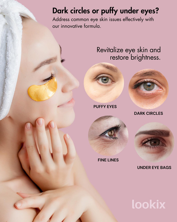 Revitalize Your Skin with 24K Gold Eye Mask Reduce Puffy Eyes Dark Circles Wrinkles and Fine Lines 15 Pairs of Refreshin