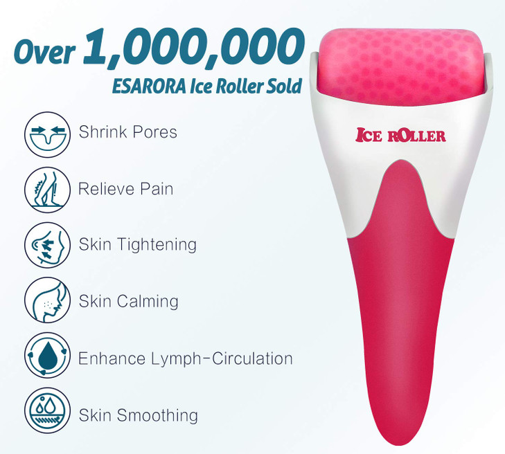 ESARORA Ice Roller for Face Eye Puffiness Migraine Pain Relief and Minor Injury Skin Care Products