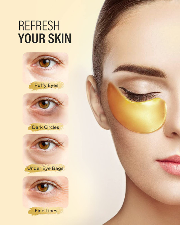 Maskiss 24k Gold Under Eye Patches 25 Pairs eye mask Collagen Skin Care Products Eye Patches for Puffy Eyes eye masks fo