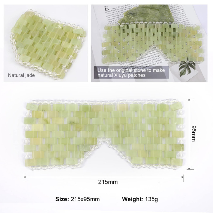 LazyGa Jade Eye Mask Facial Cooling Mask with 100 Real Jade for Hot Cold Therapy to Reduce Wrinkles Puffiness Migraines