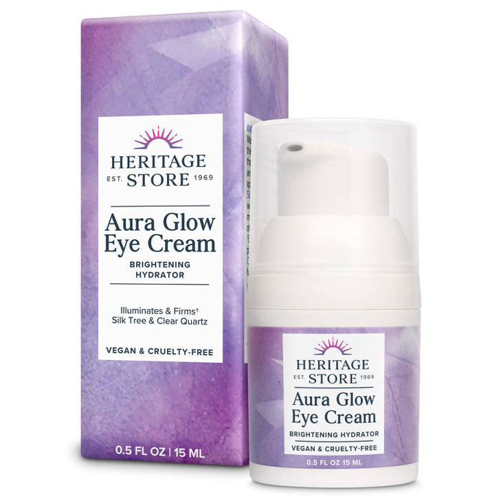 HERITAGE STORE Aura Glow Eye Cream Under Eye Brightener Hydrator Minimizes look of Puffiness Dark Circles Fine Lines Wri