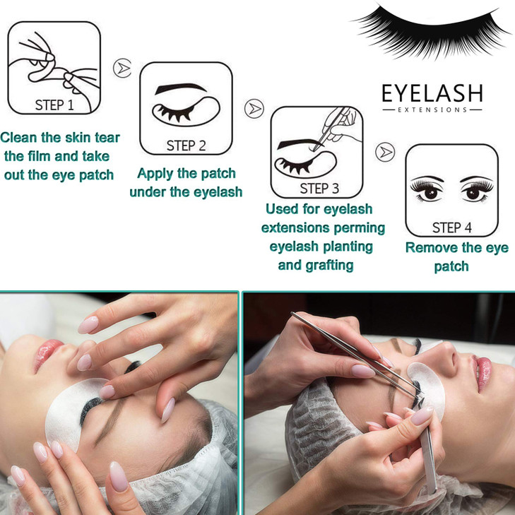 50 Pairs Set Under Eye PadsEyelash Extension Gel Patches Lash Extension Lint Free Under Hydrogel Eye Mask Pads Beauty To