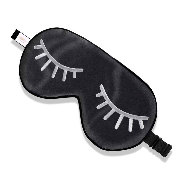 ZIMASILK 100 Natural Silk Sleep Mask BlindfoldAdjustable SuperSmooth Soft Eye Mask for Sleep with BagEyelashes