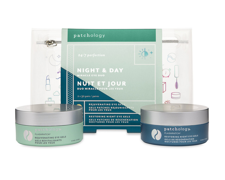 Patchology Night Day Under Eye Patches 60 Pairs Eliminate Dark Circles Puffy Eyes Wrinkles Premium Collagen Retinol Mask
