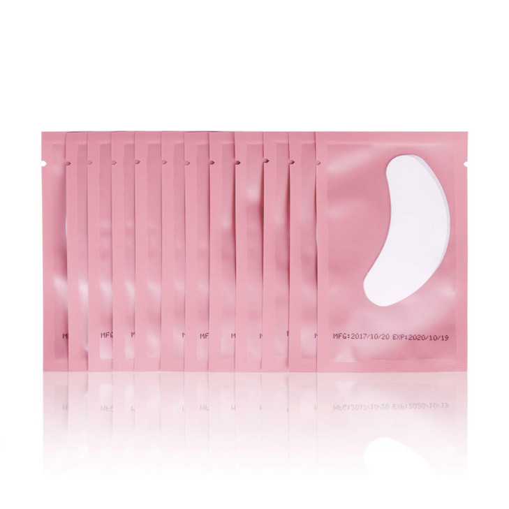 100 Pairs Set Under Eye Pads Comfy and Cool Under Eye Patches Gel Pad for Eyelash Extensions Eye Mask Beauty Tool Pink